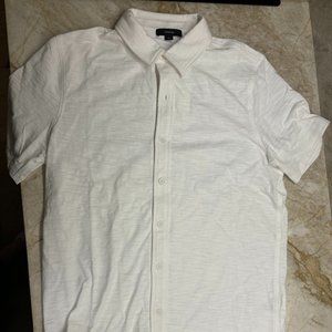 Vince Heavy Slub ShortSleeve Shirt Off White , Small